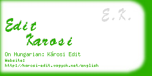 edit karosi business card
